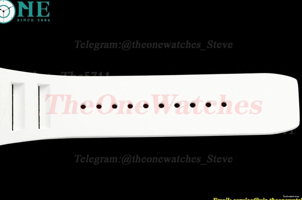 Strap Skeleton RM055 RMUL2 On Dial Blue T+F White Ceramic Rubber White 1225